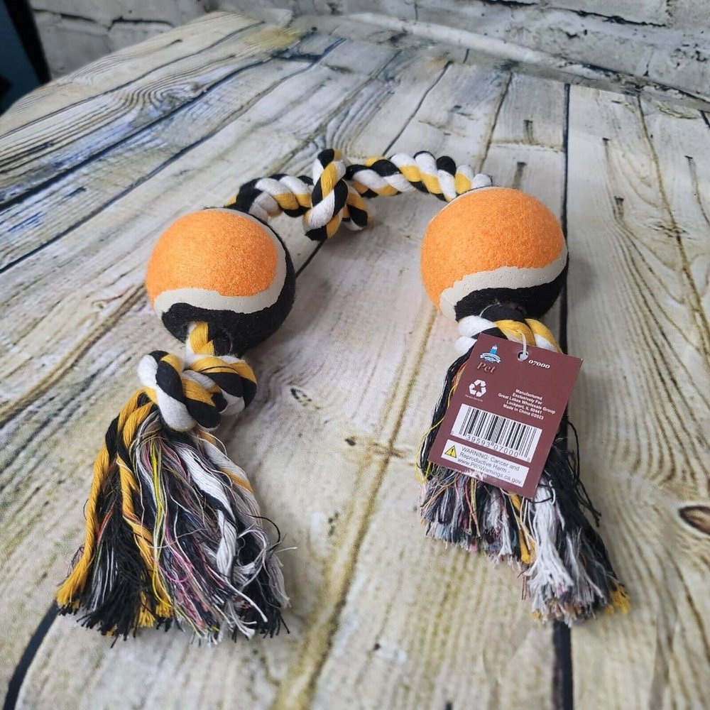 Large Dog Tug Rope w Tennis Balls JMK 07000